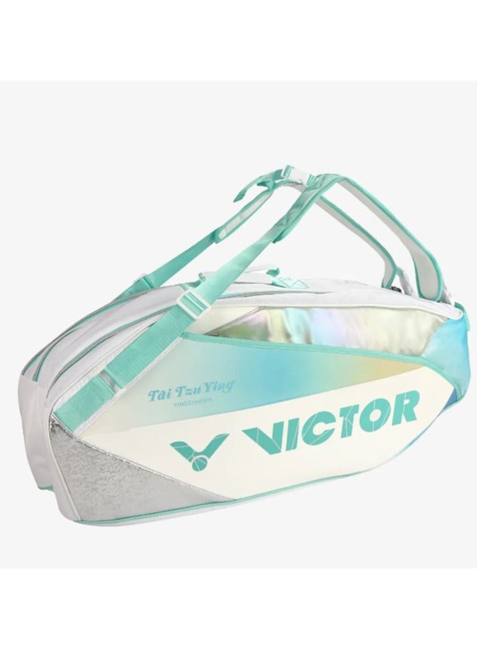 Victor BR5233TTY AR  Tai Tzu Ying 6 Piece Racket Bag (Bright White/ Cockatoo Green)