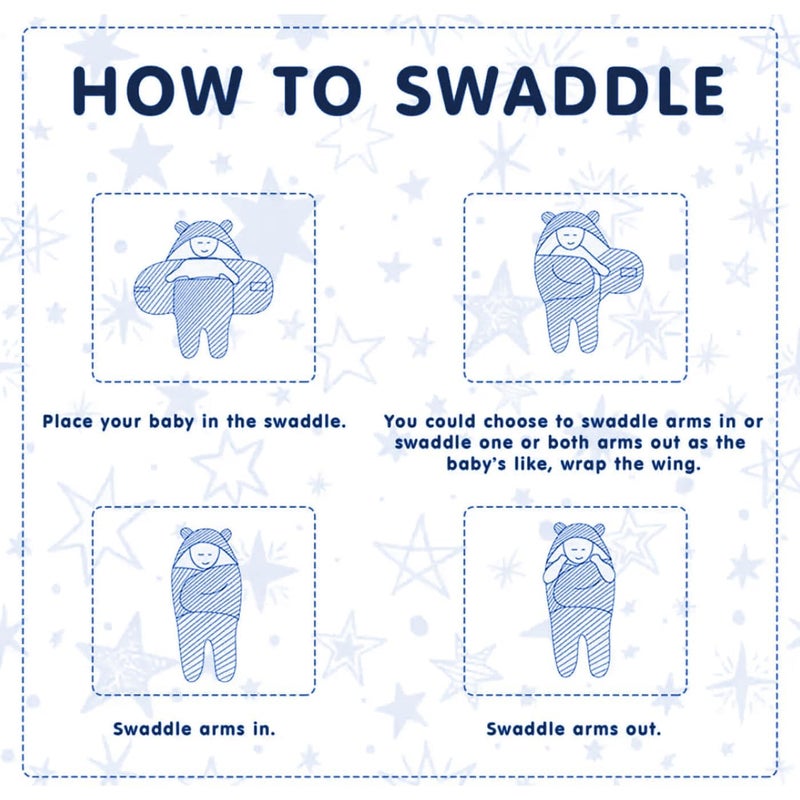 EKAN Swaddle Baby Blankets for New Born and Infants (0-12 Months) Sleeping Hooded Baby Wrapper for Gifting Purpose (Pack of 1) (Blue) - Image 5
