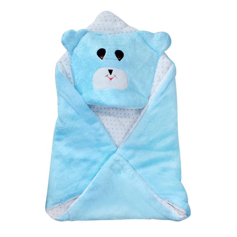 EKAN Swaddle Baby Blankets for New Born and Infants (0-12 Months) Sleeping Hooded Baby Wrapper for Gifting Purpose (Pack of 1) (Blue) - Image 3