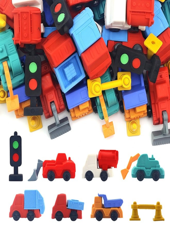 Inn Diary 30 pcs Engineering Vehicle Erasers for Kids,3D Take Apart Pencil Erasers Puzzle Eraser Classroom Prizes for Kids Class Treasure Box,Game Rewards,Party Favors,Dollhouse - Image 1