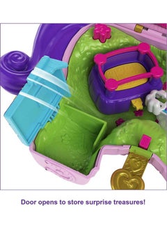 Polly Pocket 2 In 1 Travel Toy Playset, Unicorn Toy With 2 Dolls & 25 Surprise Accessories, Unicorn Party Large Compact  - Image 5