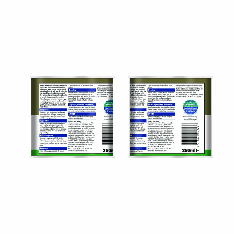 Rustins راستينز 5015332002207 مانع للبقع و برايمر متعدد الأسطح، أبيض - Image 2