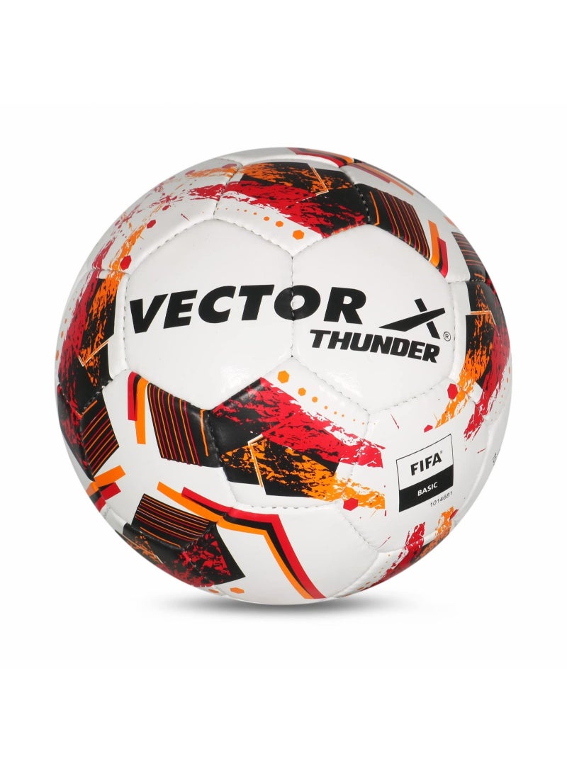 كرة القدم الأساسية فيفا Vector X Thunder - الحجم 5 - أبيض-أحمر