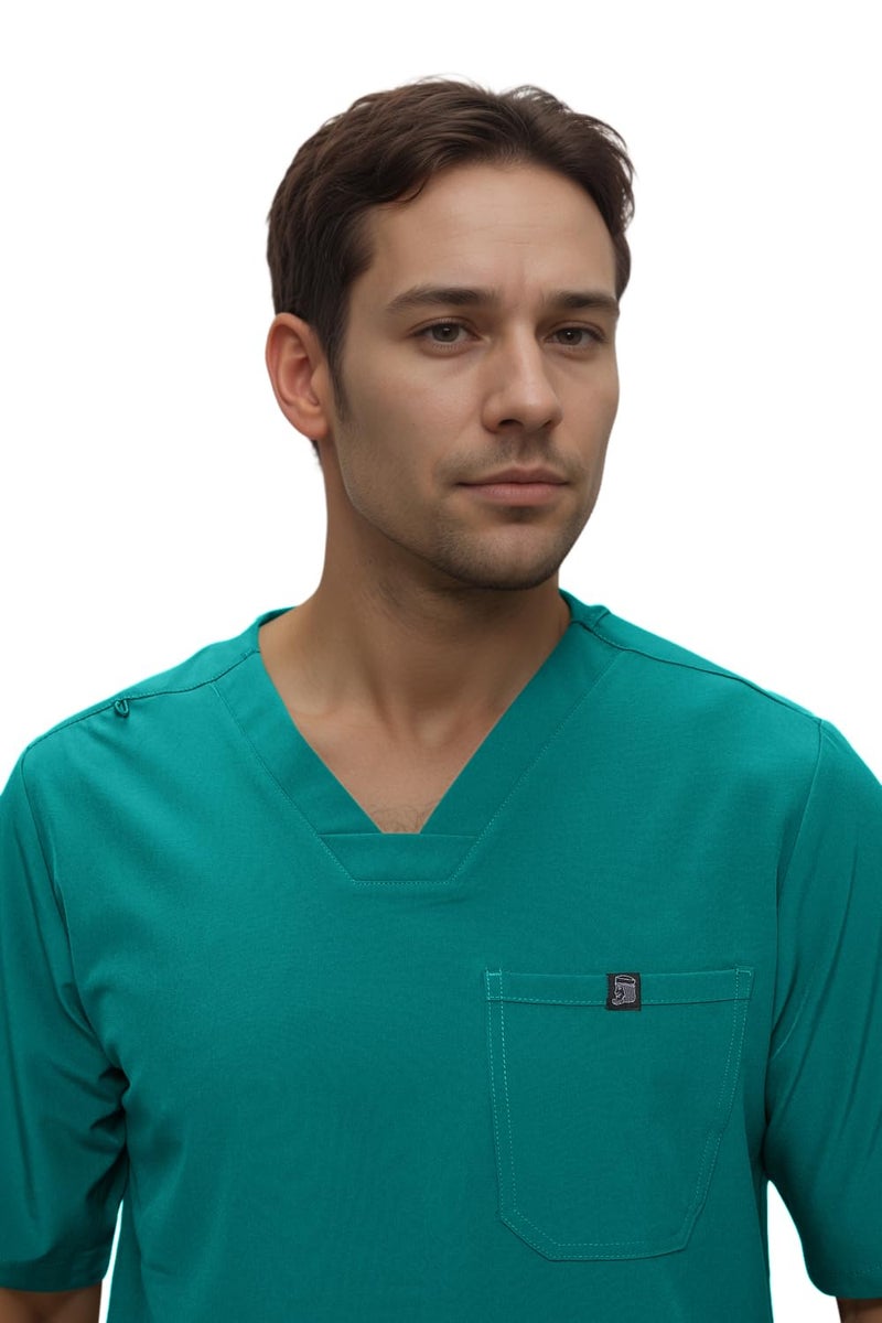 MONARCH UNIFORMS طقم سكراب للرجال من مونوك - بنطال جوجر وسكراب بجيب واحد (أخضر صيد، 2X-large) - Image 5