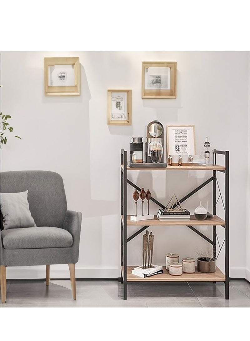 AGD Entrance Console Table, Coffee Corner Table, Side Table, Bookcase Consisting of 3 Wooden Shelves that Meets all your Needs - brown/black - Image 1