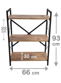 AGD Entrance Console Table, Coffee Corner Table, Side Table, Bookcase Consisting of 3 Wooden Shelves that Meets all your Needs - brown/black  - Image 4