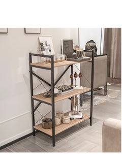 AGD Entrance Console Table, Coffee Corner Table, Side Table, Bookcase Consisting of 3 Wooden Shelves that Meets all your Needs - brown/black  - Image 2
