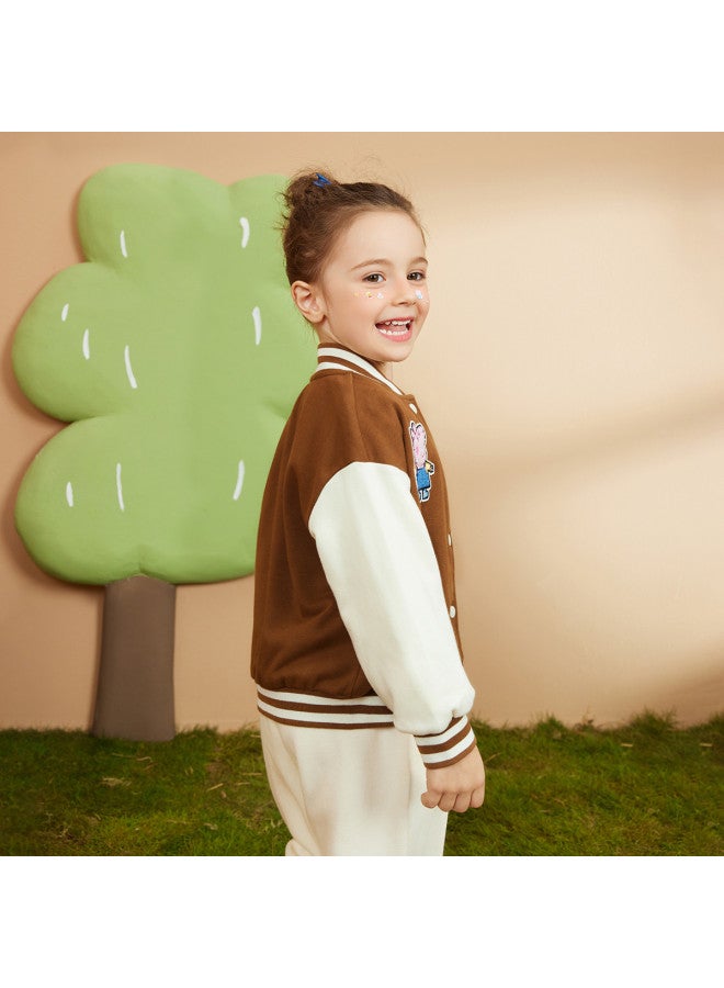 peppa Pig Spring Girls Baseball Jacket Casual Versatile Cardigan Baby Coat - Image 4