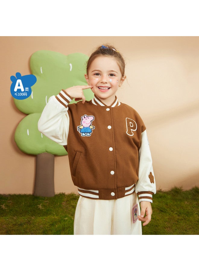peppa Pig Spring Girls Baseball Jacket Casual Versatile Cardigan Baby Coat - Image 3