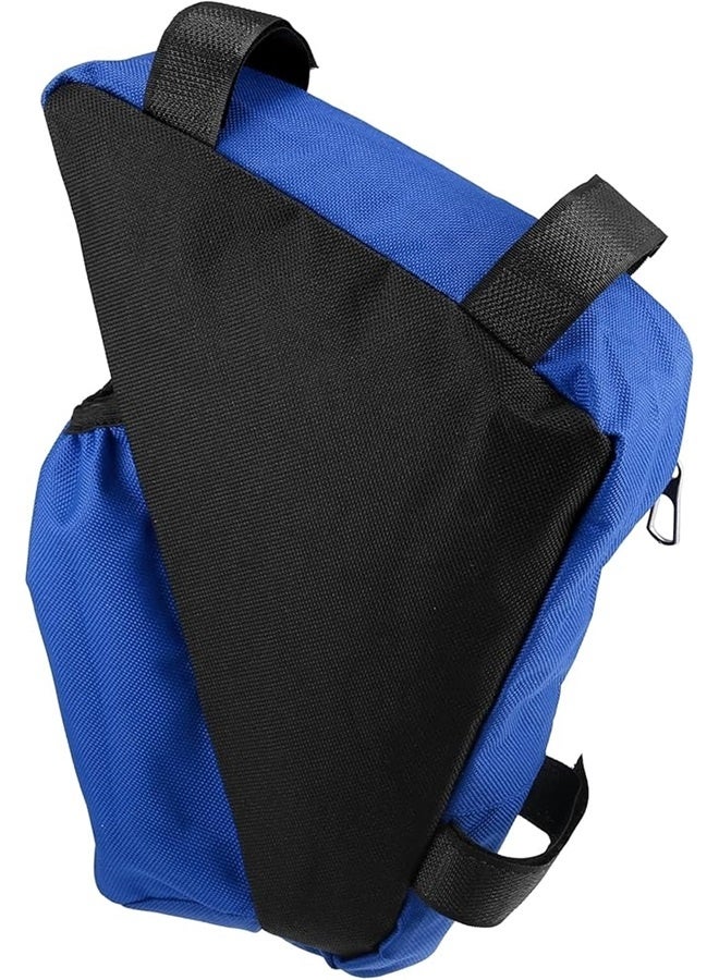 Triangle Bag With Water Bottle Pocket Blue/Black，Bike Triangle Frame Bag with Bottle Holder Cycling Storage Bag for Road Mountain Bikes  - Image 2