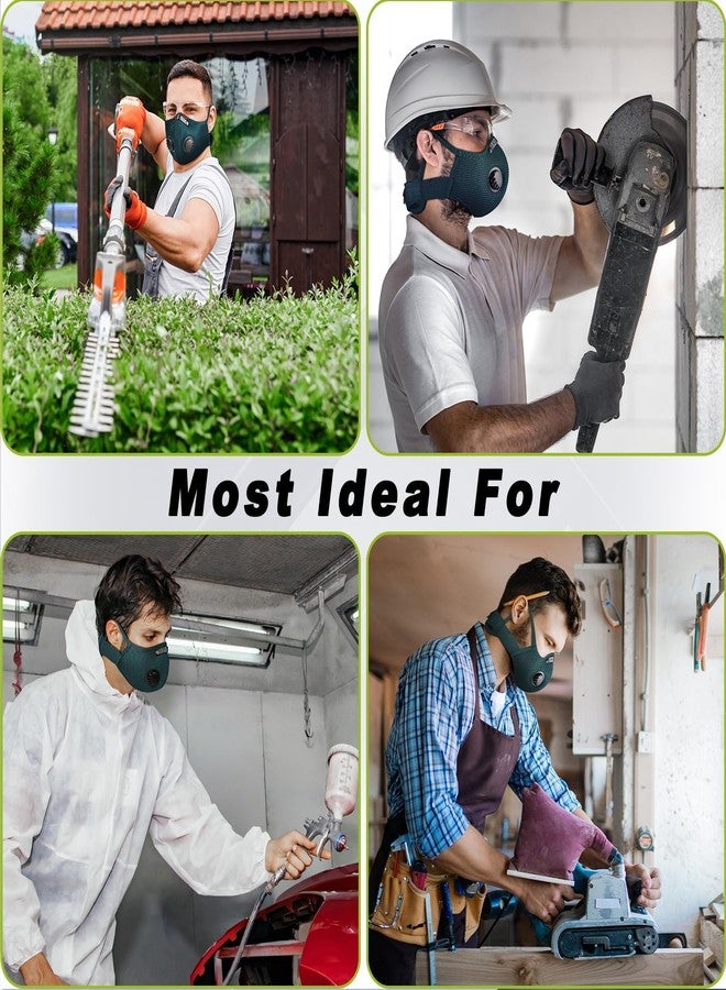 BASE CAMP Family Pack Dust Mask, Breathable Reusable Respirator Mask with 6 Activated Carbon Filters(Dark Tiber) - Image 5