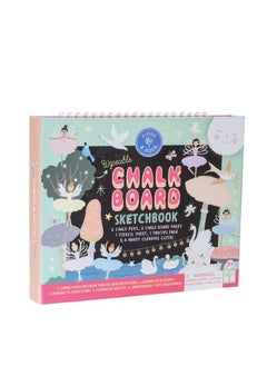 Floss & Rock Floss & Rock Enchanted Chalkboard Sketchbook - Reusable Drawing Set for Kids with Wipeable Chalk Pens, Coloring-IN, Tracing, Stencilling Or Drawing Your Own Creations!  - Image 1