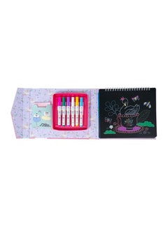 Floss & Rock Floss & Rock Enchanted Chalkboard Sketchbook - Reusable Drawing Set for Kids with Wipeable Chalk Pens, Coloring-IN, Tracing, Stencilling Or Drawing Your Own Creations!  - Image 2