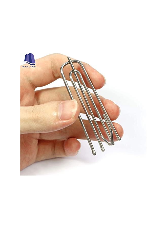 Royal Apex Curtain Pleater Tape Pleat Hook, 4 Prongs Pinch Pleat Drapes Clip Traverse Pleater 4 End Hooks (Pack of 50) - Image 2