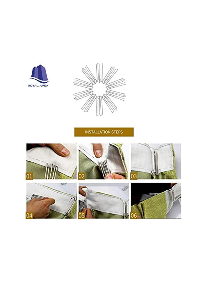 Royal Apex Curtain Pleater Tape Pleat Hook, 4 Prongs Pinch Pleat Drapes Clip Traverse Pleater 4 End Hooks (Pack of 50) - Image 3