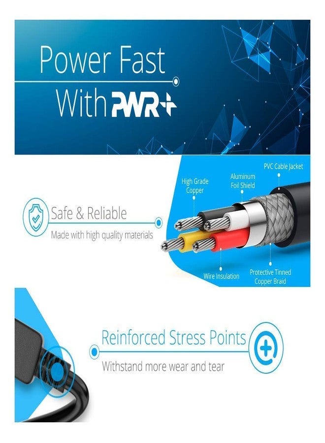PWR+ 2 Prong AC Wall Plug 2-Slot Power Cord - 12ft, Black - Image 5
