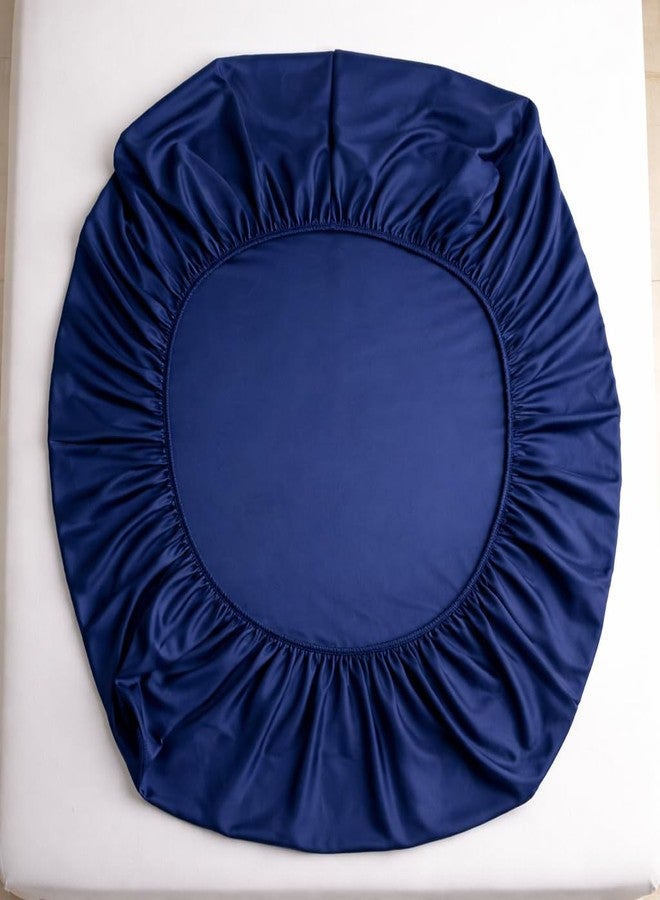 DECORUM Satin Fitted Bedsheet King Size 72x78x10 Inches | 300 TC Soft & Smooth Satin Fabric with 2 Pillow Covers | All Round Elastic | Premium Feel | Solid Color Bedsheet - Image 3
