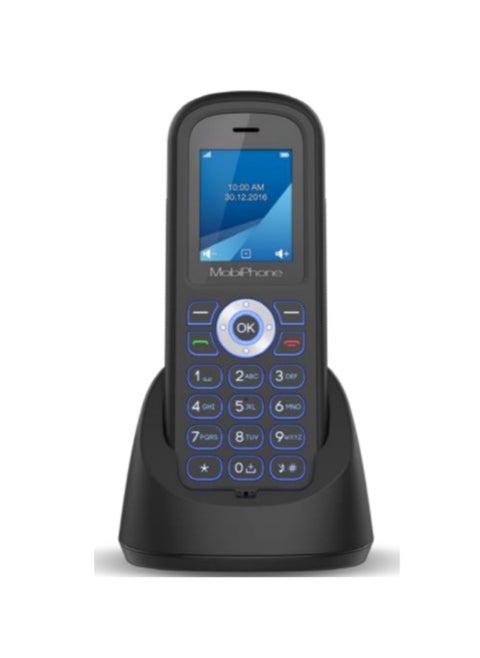 هاتف Mobiwear H30 بقاعدة شحن مكتبية شريحة SIM يدعم اللغه الانجليزيه فقط لون أسود