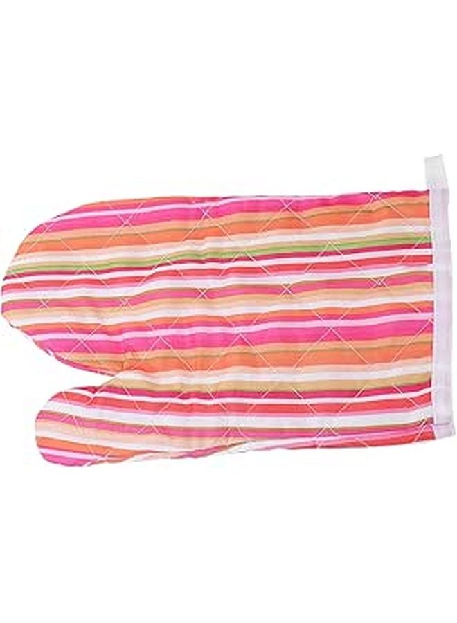 Heat Resistant Oven Mitt Glove 26cm Non Slip Colorful Stripe For Baking BBQ Cooking - Image 1