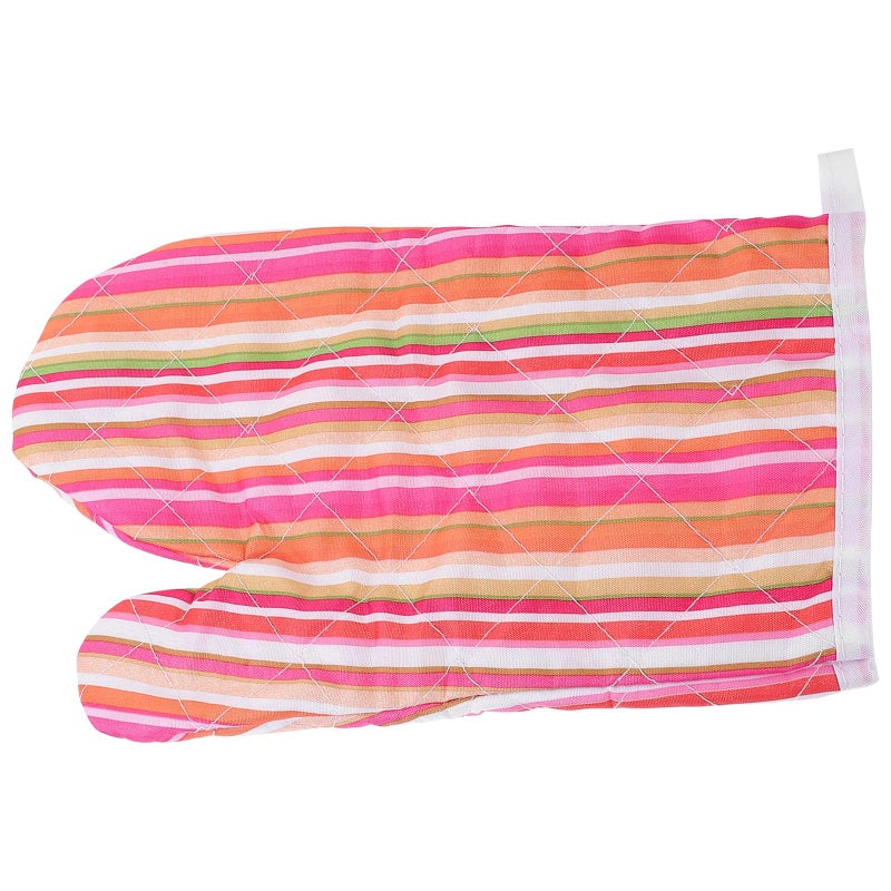 Heat Resistant Oven Mitt Glove 26cm Non Slip Colorful Stripe For Baking BBQ Cooking - Image 2