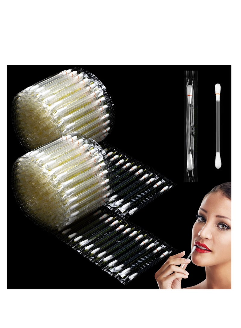 SYOSI Disposable Cotton Swabs, 200 Pcs Vitamin E Lip Oil, Vitamin E Stick Oil Applicators Anti Dry Moisture Cotton Swabs for Eyebrow, Eyelash Makeup Cleanser or Protect Lip Use Before Teeth Whitening  - Image 1