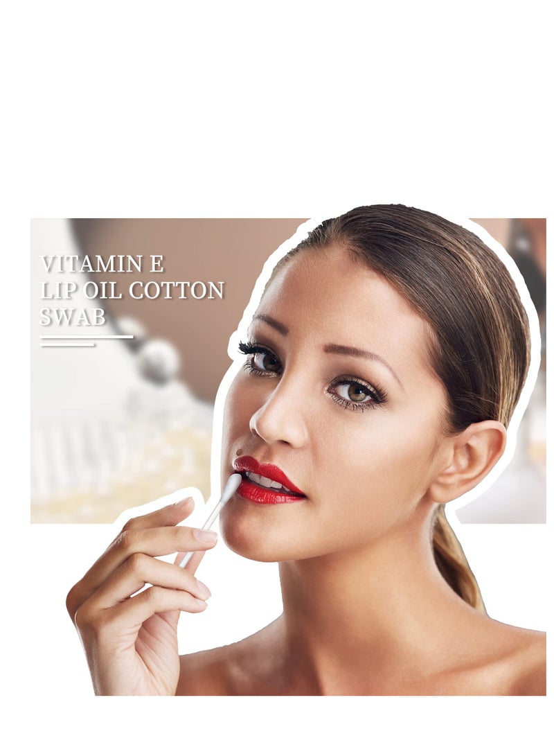 SYOSI Disposable Cotton Swabs, 200 Pcs Vitamin E Lip Oil, Vitamin E Stick Oil Applicators Anti Dry Moisture Cotton Swabs for Eyebrow, Eyelash Makeup Cleanser or Protect Lip Use Before Teeth Whitening  - Image 5