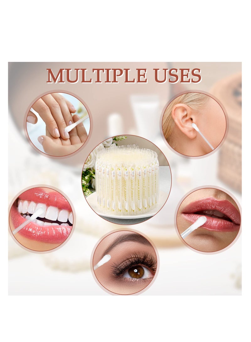 SYOSI Disposable Cotton Swabs, 200 Pcs Vitamin E Lip Oil, Vitamin E Stick Oil Applicators Anti Dry Moisture Cotton Swabs for Eyebrow, Eyelash Makeup Cleanser or Protect Lip Use Before Teeth Whitening  - Image 2