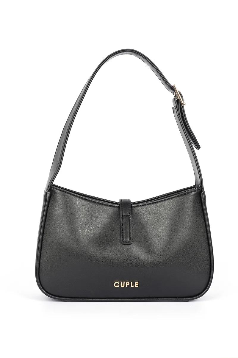 Cuple Long strap faux leather shoulder handbag
