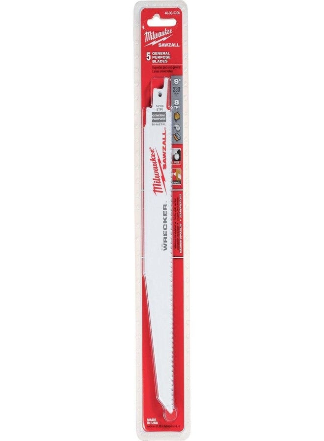 ميلواكي شفرة منشار ترددي ميلووكي 9 بوصة، عبوة من 5 قطع (48-00-5706) - Image 3