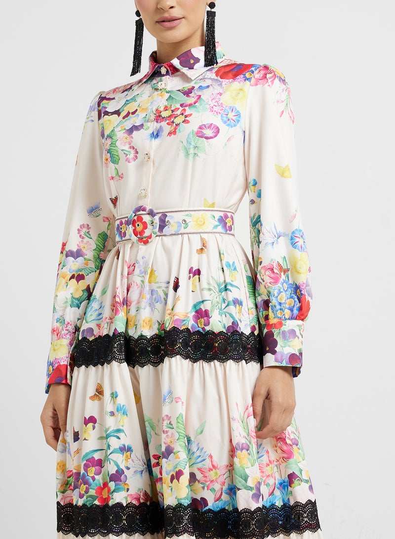 خزانة فستان طبقات بنقوش الزهور - Image 3