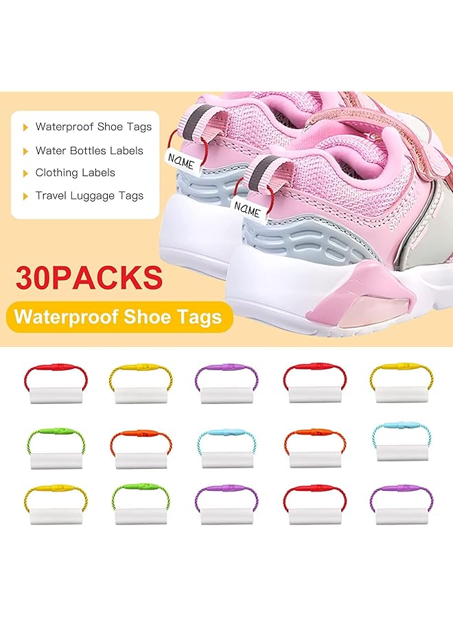 erorex Writable Name Labels 30Pcs Waterproof Shoe Tags Daycare Labels Durable Name Tags For Clothes School Bags Water Bottles School Supplies For Distinguish Children'S Items Color Random - Image 2