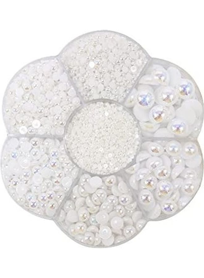 Loquat 5600-Piece Mixed Size DIY Half Pearl Bead with Plastic Box