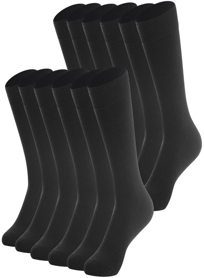 BISOUSOX Thin Merino Wool Boot Socks for Men, Warm Black Winter Dress Crew Calf Long Thermal Hiking Sock Mens Size 9-12 - Image 1