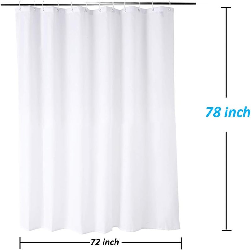 WellColor بطانة ستارة دش 72 × 78 بوصة، مجموعة ستارة دش قماشية طويلة ثقيلة مقاومة للماء للفنادق والمنتجعات الصحية، أبيض، قابلة للغسل في الغسالة - Image 2