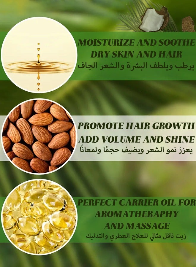 Disaar New Solutions 100% Pure&Natural Premium Grade Organic Fractionated Coconut Oil For Essential,Massage, Moisturizing Hair &Body-Beauty Natural Softening Multi-purpose Moisturizing Oil For All Ages - Image 2