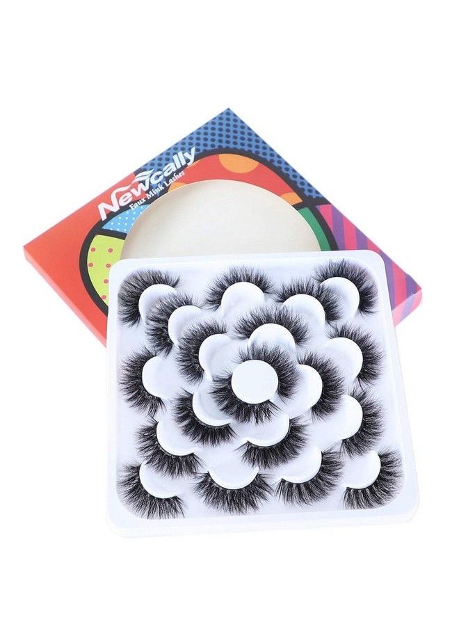 Newcally - Lashes 3D Fake Eyelashes 18MM Dramatic Fluffy Faux Mink Eyelashes Pack 10 Pairs Thick Long Volume False Eye Lashes - Image 1