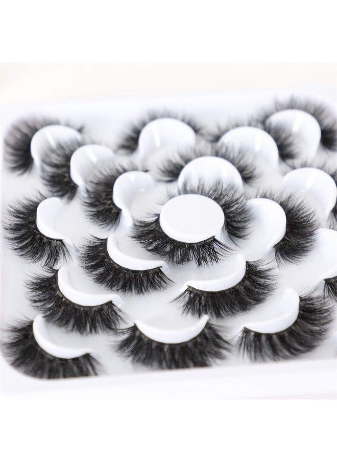 Newcally - Lashes 3D Fake Eyelashes 18MM Dramatic Fluffy Faux Mink Eyelashes Pack 10 Pairs Thick Long Volume False Eye Lashes - Image 1