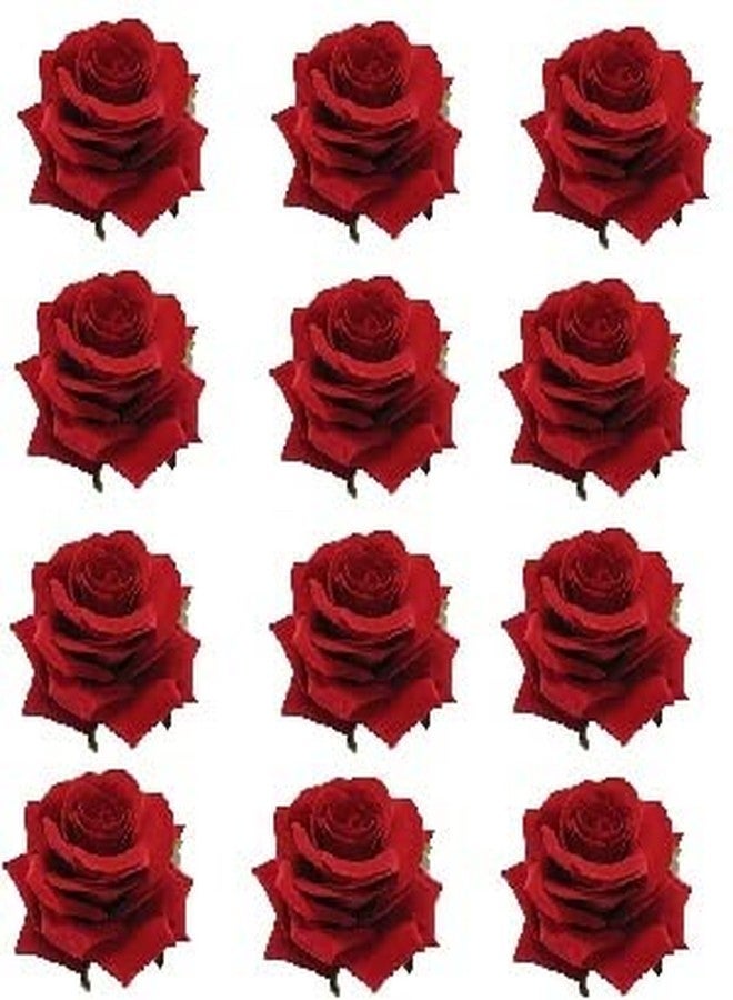 BRIKSHI Rose Flower Hair Clip For Hair Styling Hair Clips For Women Girls Elegant Clips Fashion Hair Accessories Hairpins PACK OF 12 - Image 1