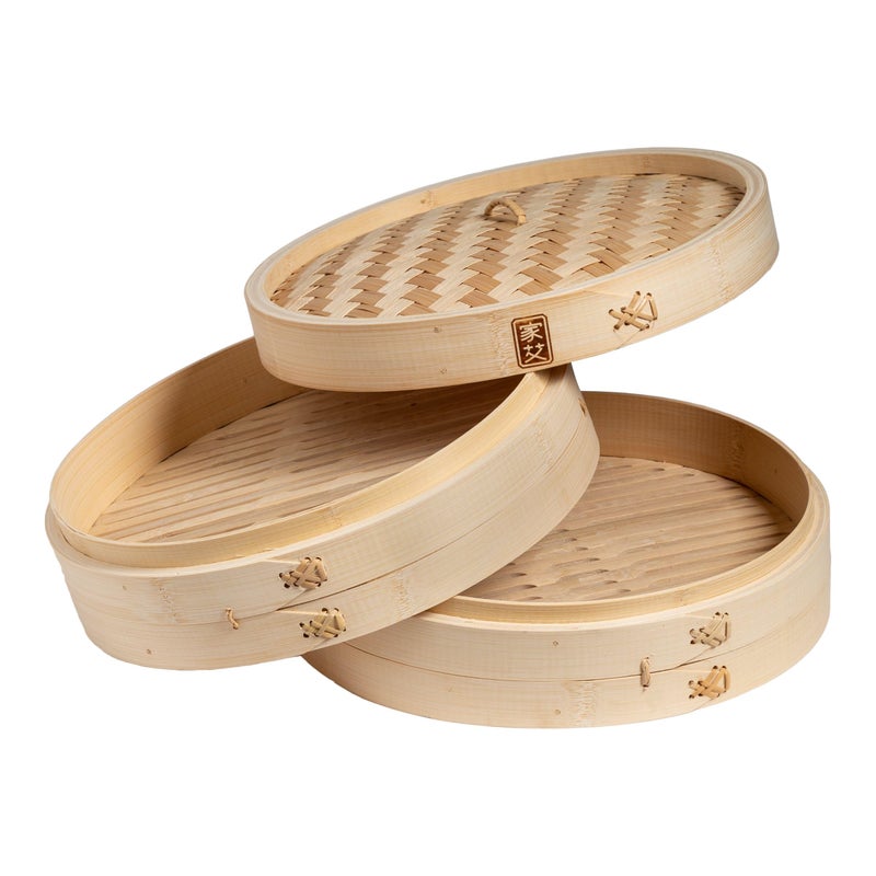 Joyce Chen 2-Tier Bamboo Steamer Baskets, 12-Inch - Image 5