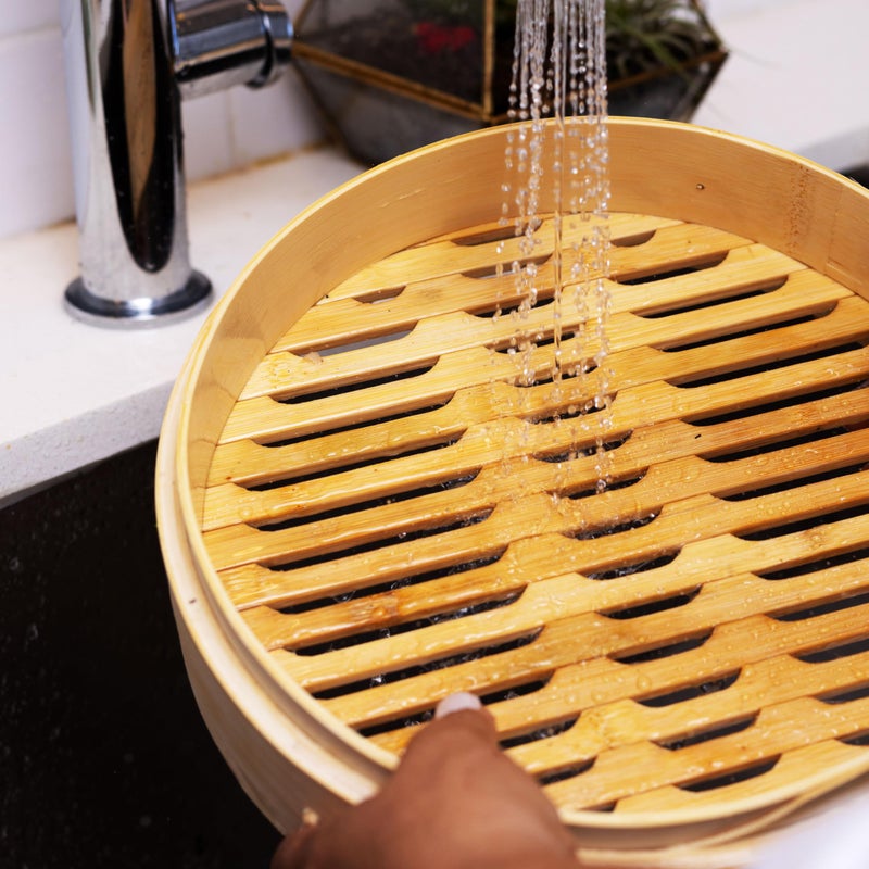 Joyce Chen 2-Tier Bamboo Steamer Baskets, 12-Inch - Image 4