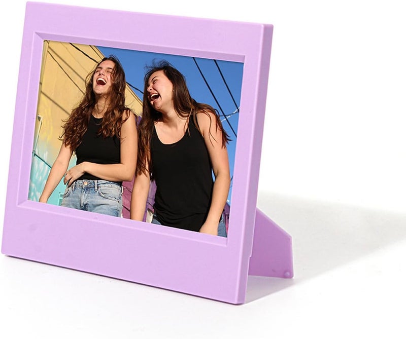 Foldable 5 Inch Resin Photo Holder Purple Type A Desktop Bookshelf Display Frame - Image 1