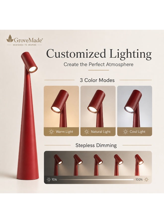 GroveMade Touch Control LED Table Lamp – Rechargeable & Cordless with USB Charging - Image 5