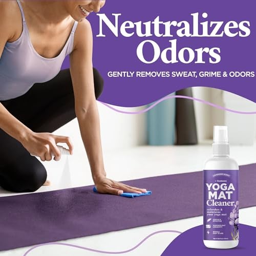 Durabasics Yoga Mat Cleaner Spray – Lavender Scent – 2 Pack (4 oz Each) with Microfiber Towel – Mat Spray Cleaner for Sweat & Odor – Quick-Dry, No Rinse Formula for Gear & Gym Equipment - Image 4