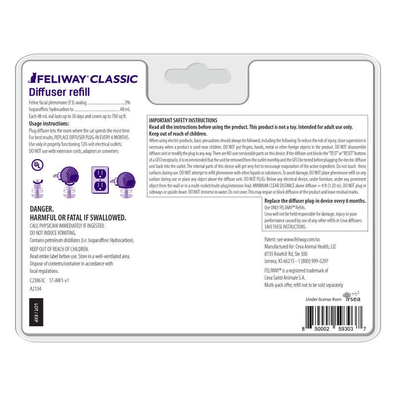 FELIWAY 30 Day Diffuser Refill for Cats, Pack of 2, 2 CT - Image 2