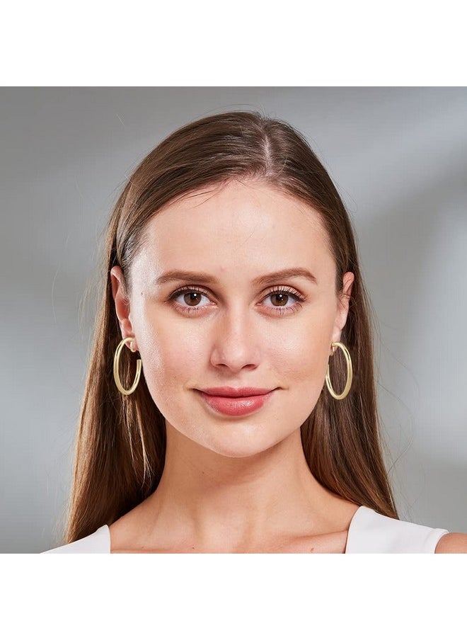 4.0Cm(1.57In) Gold Round Clip On Hoop Earrings Non Pierced Ears Hoops For Women - pzsku/Z5AEBD8931CB30BA01C9BZ/45/_/1735214718/6b897670-b8f7-4fe8-8b3c-8307078c8b73