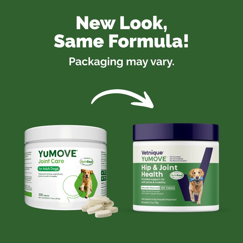 YuMOVE Hip & Joint Supplement for Dogs with Glucosamine, Hyaluronic Acid, Green Lipped Mussel & Omega 3 Joint Supplement - Regular or Advanced Strength (300ct, Chewable Tablets) - Image 2