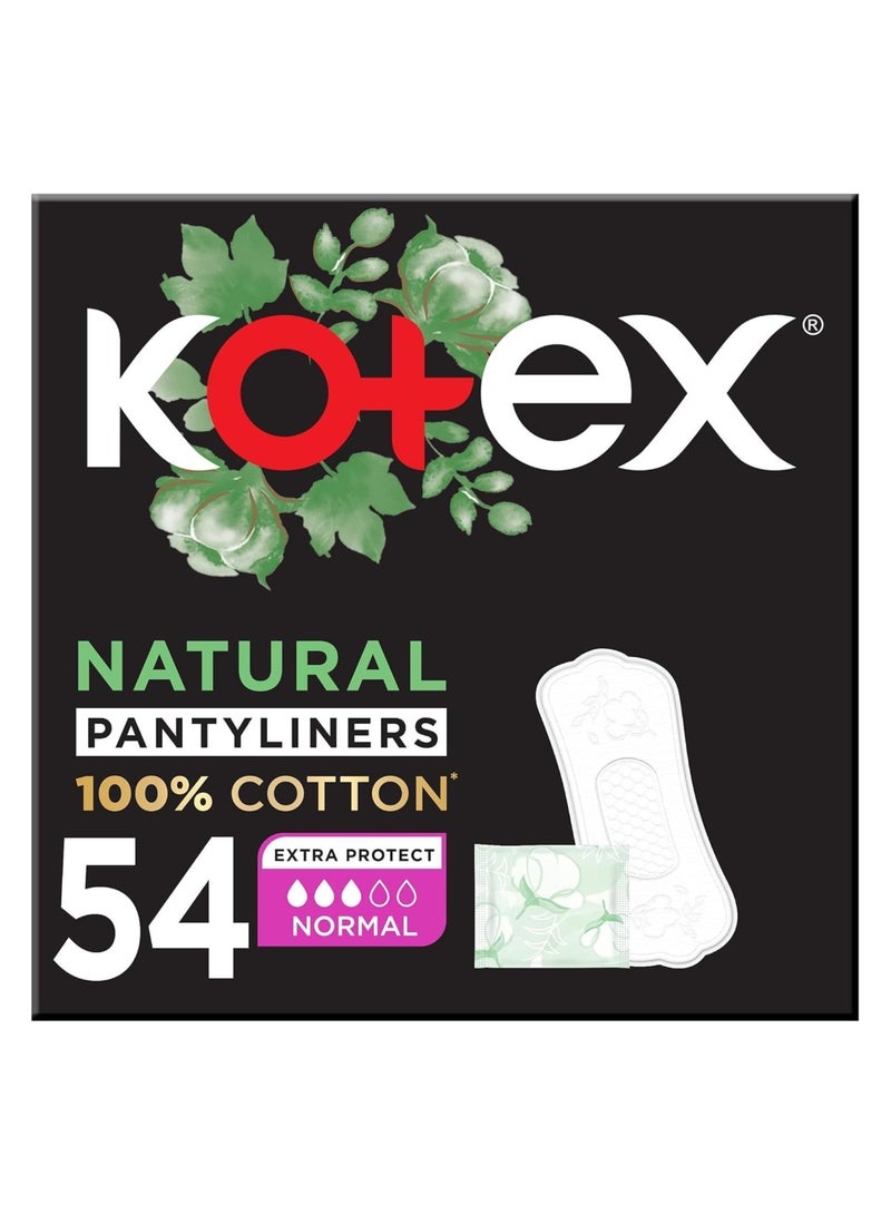 Kotex Cotton Natural Panty Liners With Normal Size 54 Pieces - Image 1