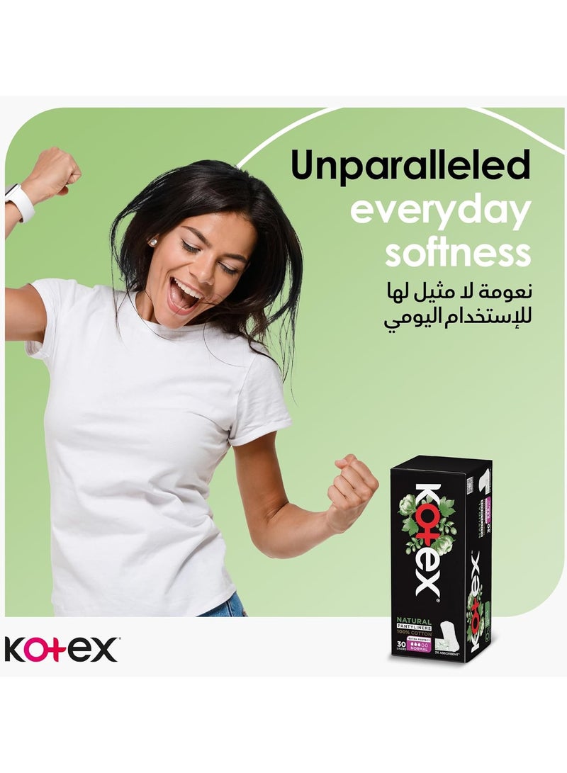 Kotex Cotton Natural Panty Liners With Normal Size 54 Pieces - Image 3