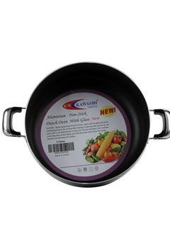 KAWASHI Aluminium Dutch oven  Cooking Utensil With Lid Black/Sliver 20CM  - Image 2