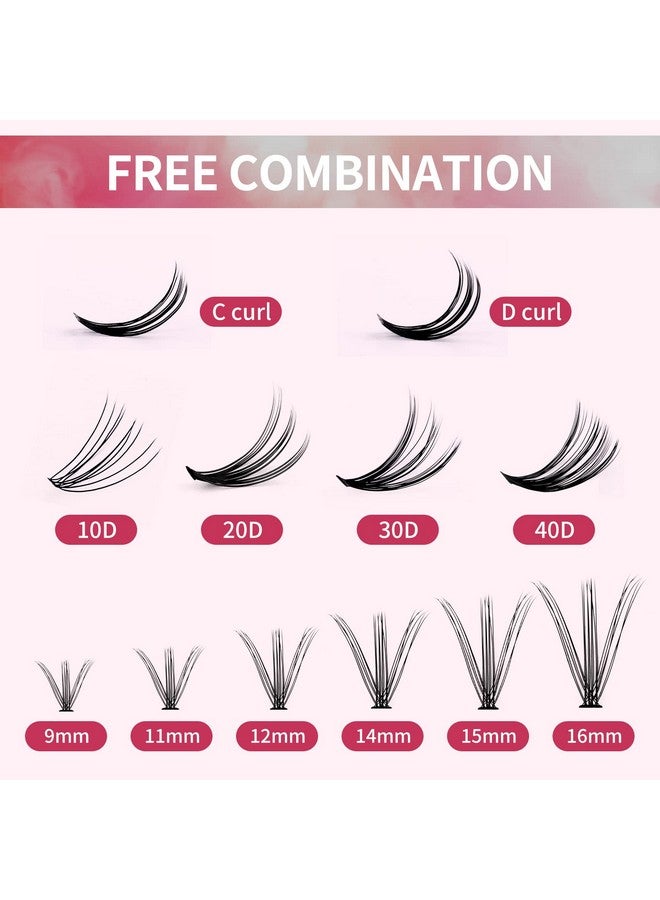 FADVAN Individual Lashes 240Pcs Diy Eyelash Extension 30D+40D C Curl Mixed 916Mm Cluster Lashes Natural Wispy Reusable Mink Lash Cluster At Home By Fadvan (30D+40D0.07C 916Mm) - Image 4